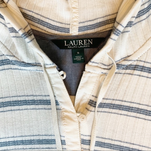Lauren Ralph Lauren: 3/4 Button Striped Sweatshirt - Picture 3 of 3
